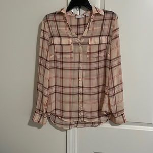 NY & Co Sheer button down top